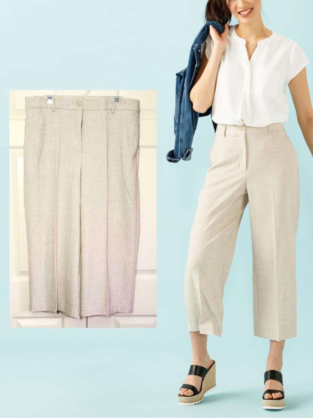 NWT Heathered Cropped Wide Leg Dress Pants - Size 16